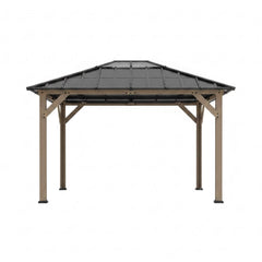 [08X10] Alora Heavy-Duty Fir Wood Hardtop Gazebo With Galvanized Steel Roof And Ceiling Hooks (SAK29467)