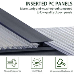 [08X16FT] Premium Outdoor Walk-In Polycarbonate Greenhouse With Roof Vents & Sliding Doors, 4MM (SAK72649)