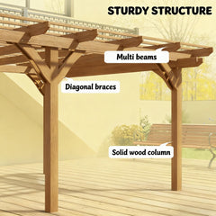 [09X12FT] Alora Premium Outdoor Wooden Grape Trellis Pergola (SAK18579)