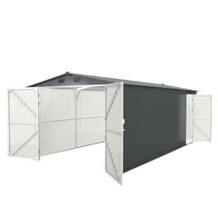 10'x20' Metal Shed with Double Front Doors & Side Entry Door