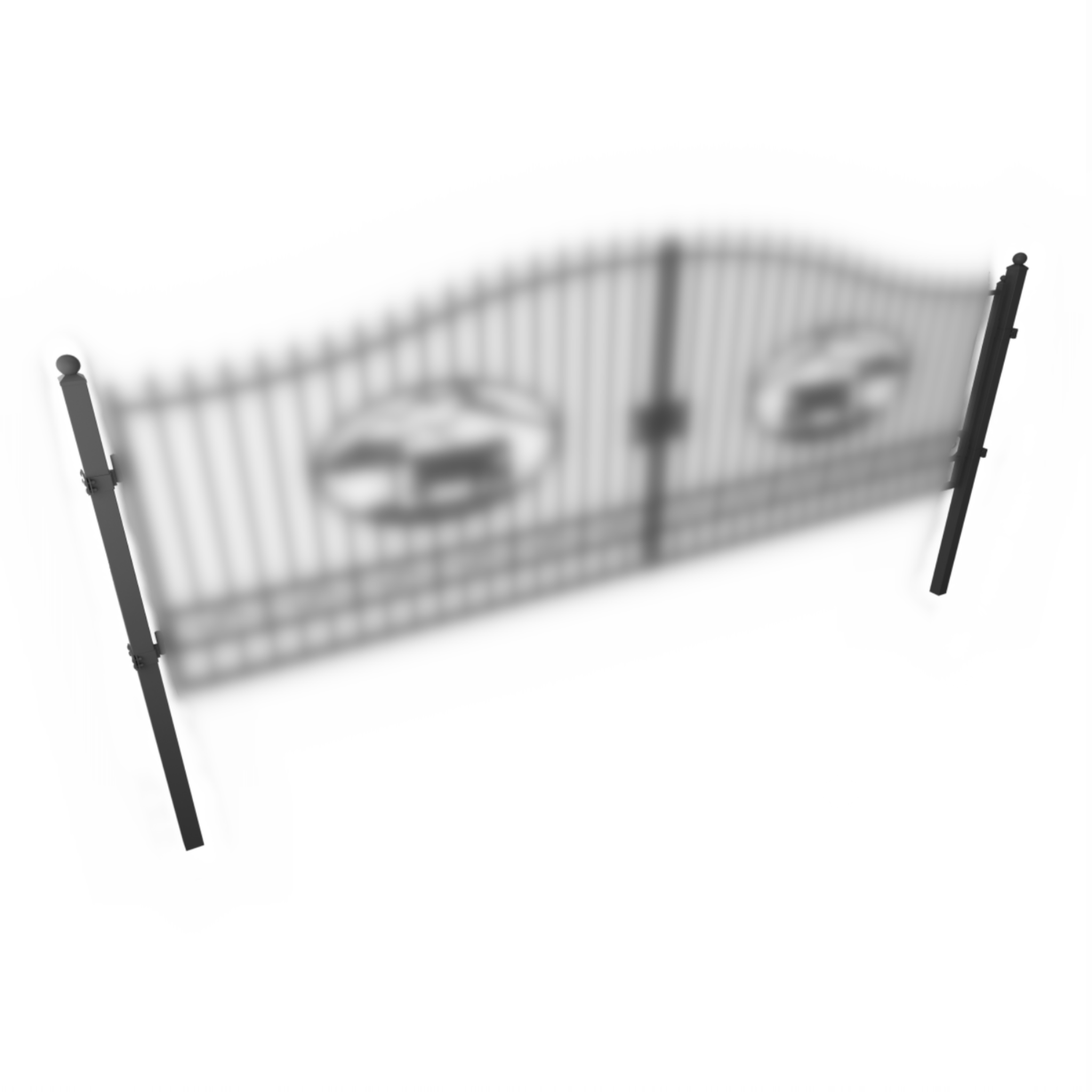 10'x4"x4" Gate Post with Brackets for Dual Swing Driveway Gates, Set of 2