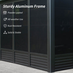 [11X21FT] Alora Outdoor All-Season Solarium Sunroom Gazebo With Galvanized Steel Roof (SAK42018)