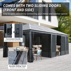 [11X21FT] Alora Outdoor All-Season Solarium Sunroom Gazebo With Galvanized Steel Roof (SAK42018)
