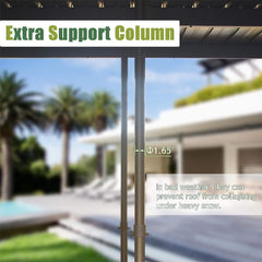 [12X14FT] Alora Haven Large Outdoor All-Season Wall-Mounted Sunroom With Galvanized Steel Roof & Moveable PVC Screen (SAK46475)