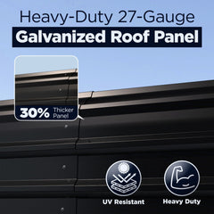 12'x30' Metal Carport with Corrugated Roof