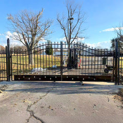 20x8 ft Steel Dual Swing Driveway Gate