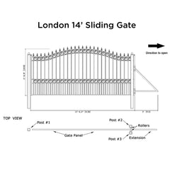 14x6 ft Steel Sliding Driveway Gate