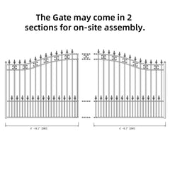 14x6 ft Steel Sliding Driveway Gate