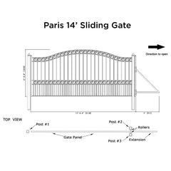 14x6 ft Steel Sliding Driveway Gate