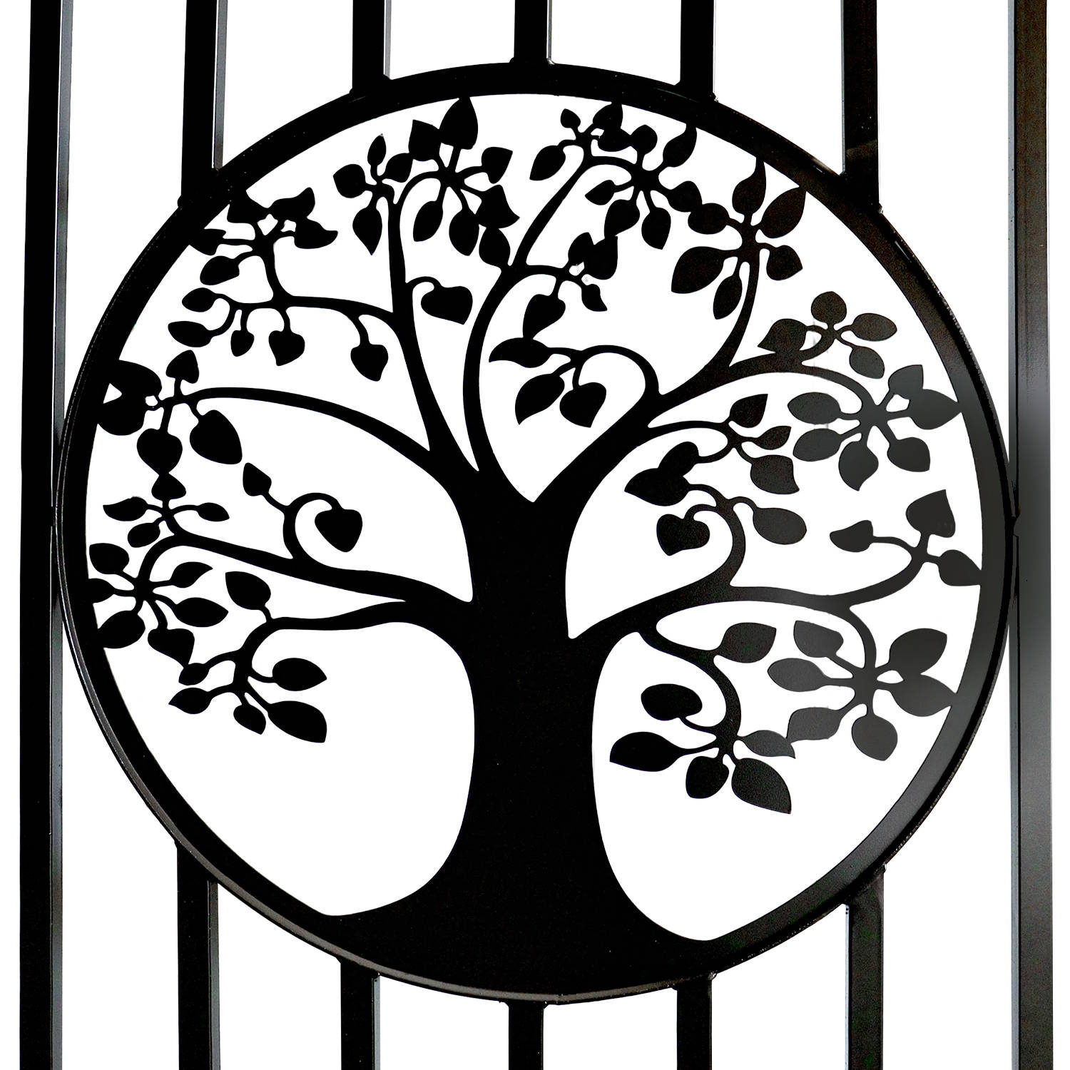 14x8 ft Steel Dual Swing Driveway Gate with Wider Goalposts