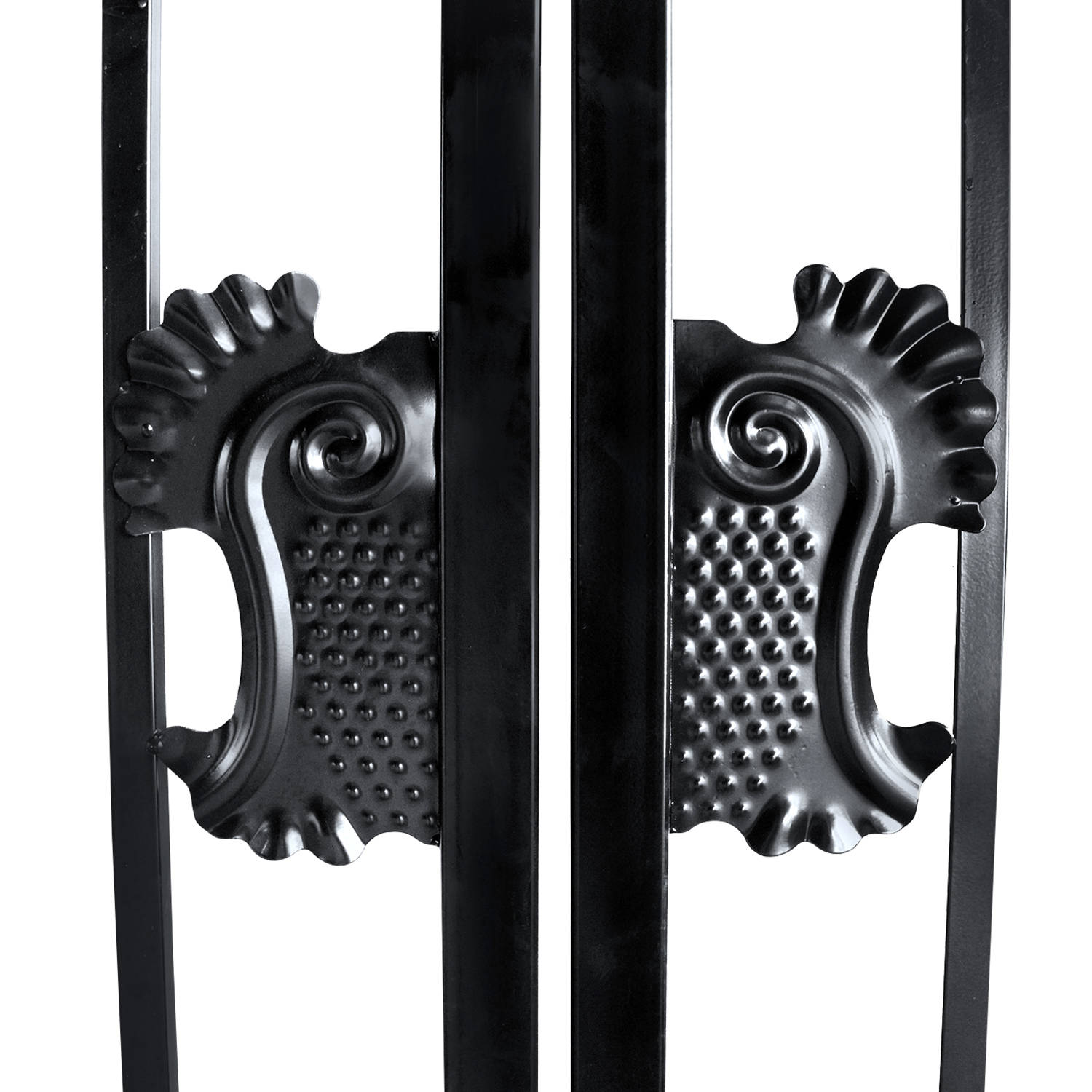 18x7 ft Steel Dual Swing Driveway Gate with Rectangular Deer Pattern