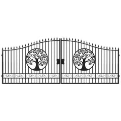 20x8 ft Steel Dual Swing Driveway Gate