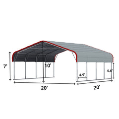 20x20 ft Outdoor Metal Carport