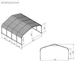 20x20 ft Outdoor Metal Carport
