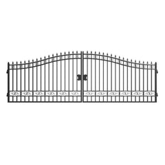 20x8 ft Steel Dual Swing Driveway Gate
