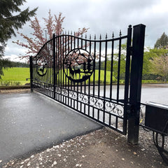 20x8 ft Steel Dual Swing Driveway Gate