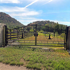 20x8 ft Steel Dual Swing Driveway Gate