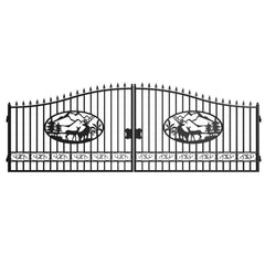 20x8 ft Steel Dual Swing Driveway Gate