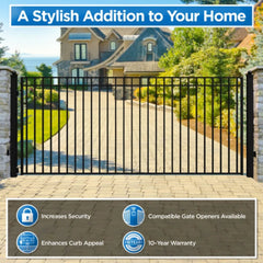 ALEKO Steel Single Swing Driveway Gate - MADRID Style - 12 x 6 Feet