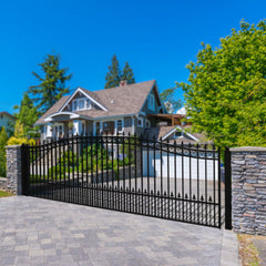 ALEKO Steel Single Swing Driveway Gate - PRAGUE Style - 16 x 6 Feet