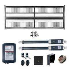 ALEKO Automated Steel Dual Swing Driveway Gate and Gate Opener Complete Kit – ETL Listed - Barcelona Style – 12 x 6 Feet