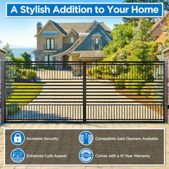 ALEKO Automated Steel Dual Swing Driveway Gate and Gate Opener Complete Kit – ETL Listed - Barcelona Style – 12 x 6 Feet