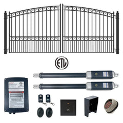 ALEKO Automated Steel Dual Swing Driveway Gate and Gate Opener Complete Kit – PARIS Style – 12 x 6 Feet - ETL Listed
