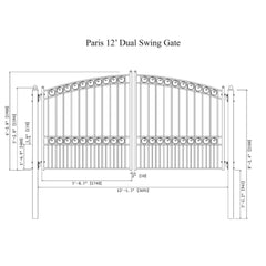 ALEKO Automated Steel Dual Swing Driveway Gate and Gate Opener Complete Kit – PARIS Style – 12 x 6 Feet - ETL Listed