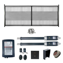 ALEKO Automated Steel Dual Swing Driveway Gate and Gate Opener Complete Kit – ETL Listed - Barcelona Style – 14 x 6 Feet