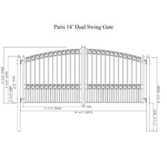 ALEKO Automated Steel Dual Swing Driveway Gate and Gate Opener Complete Kit – PARIS Style – 14 x 6 Feet - ETL Listed