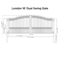 ALEKO Automated Steel Dual Swing Driveway Gate and Gate Opener Complete Kit – LONDON Style – 16 x 6 Feet