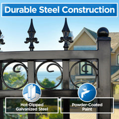 ALEKO Automated Steel Dual Swing Driveway Gate and Gate Opener Complete Kit – LONDON Style – 16 x 6 Feet