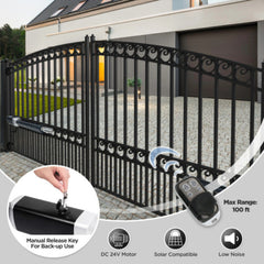 ALEKO Automated Steel Dual Swing Driveway Gate and Gate Opener Complete Kit – MILAN Style – 16 x 6 Feet