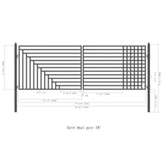 ALEKO Automated Steel Dual Swing Driveway Gate and Gate Opener Complete Kit – Kyiv Style – 18 x 6 Feet