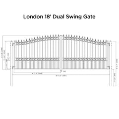 ALEKO Automated Steel Dual Swing Driveway Gate and Gate Opener Complete Kit – LONDON Style – 18 x 6 Feet