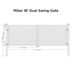 ALEKO Automated Steel Dual Swing Driveway Gate and Gate Opener Complete Kit – MILAN Style – 18 x 6 Feet