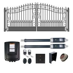 ALEKO Automated Steel Dual Swing Driveway Gate and Gate Opener Complete Kit – Venice Style – 18 x 6 Feet