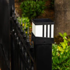ALEKO Solar Fence Post Cap Lamps - Kit of 2