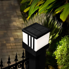 ALEKO Solar Fence Post Cap Lamps - Kit of 2