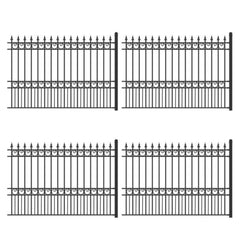 ALEKO 4-Panel Steel Fence Kit – LONDON Style – 8x5 ft. Each