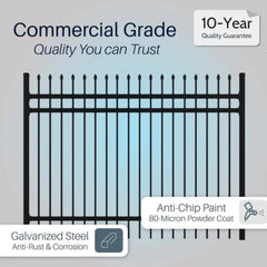 ALEKO 4-Panel Steel Fence Kit – PRAGUE Style – 8x5 ft. Each