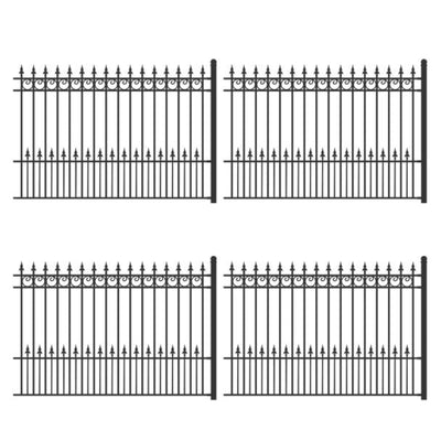 ALEKO 4-Panel Steel Fence Kit – PRAGUE Style – 8x5 ft. Each