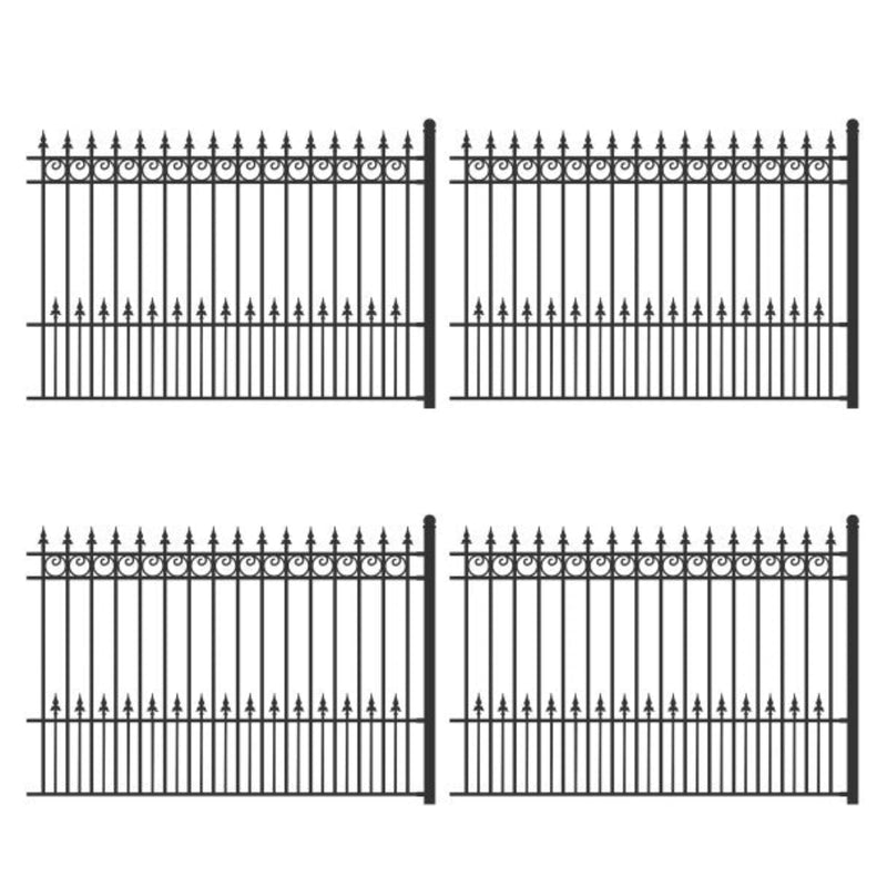 ALEKO 4-Panel Steel Fence Kit – PRAGUE Style – 8x5 ft. Each