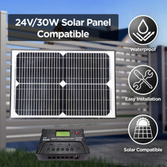ALEKO Single Swing Gate Operator - AS600 AC/DC - Solar Kit 60W