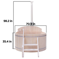 Wood-Fired Hot Tub and Ice Bath with Internal Stove – 4-5 Person – Pine PIWSHTUB
