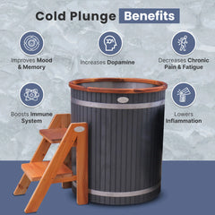 ALEKO Ice Bath Frost Cold Pod Plunge Tub | 118 Gallon Water Treatment Capacity | 37.5” x 32.25”