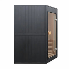 Aleko Canadian Hemlock Traditional Indoor Sauna – 4.5 Kw Ul Certified Electric Harvia Heater – Black Finish - 3-4 Person