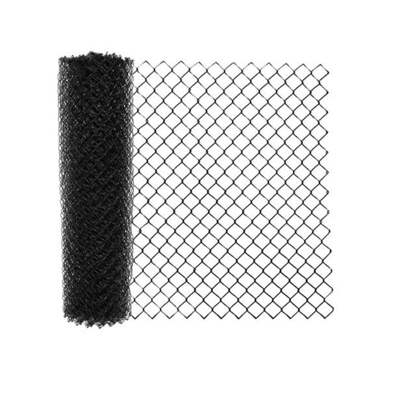 ALEKO Galvanized Steel Chain Link Fence Fabric - 6 x 50 Feet - 9.5 AW Gauge - Black