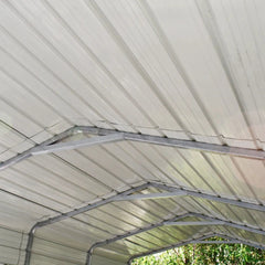 ALEKO 12x26 ft. Metal Carport with Corrugated Roof - Gray