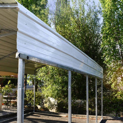 ALEKO 12 x 28 x 9.6' Metal Carport with Corrugated Roof - Gray